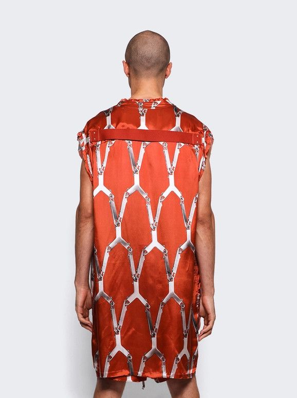 Rick Owens o1y0325 Patterned Shirt in Orange/Silver Size US M / EU 48-50 / 2 - 4 Thumbnail