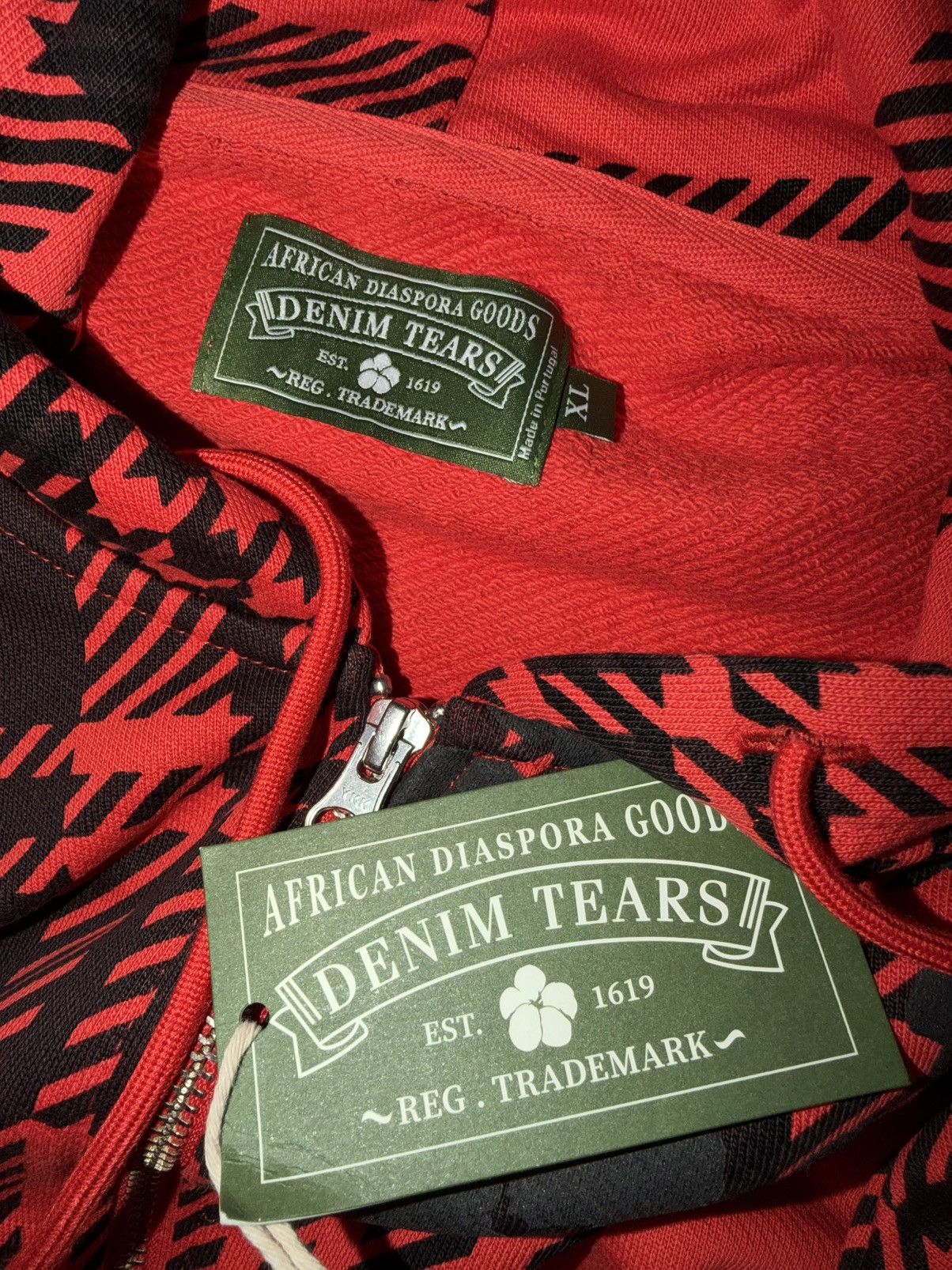 DENIM TEARS Denim Tears Plaid Cotton Wreath Zip Hoodie Red XL Size US XL / EU 56 / 4 - 3 Thumbnail