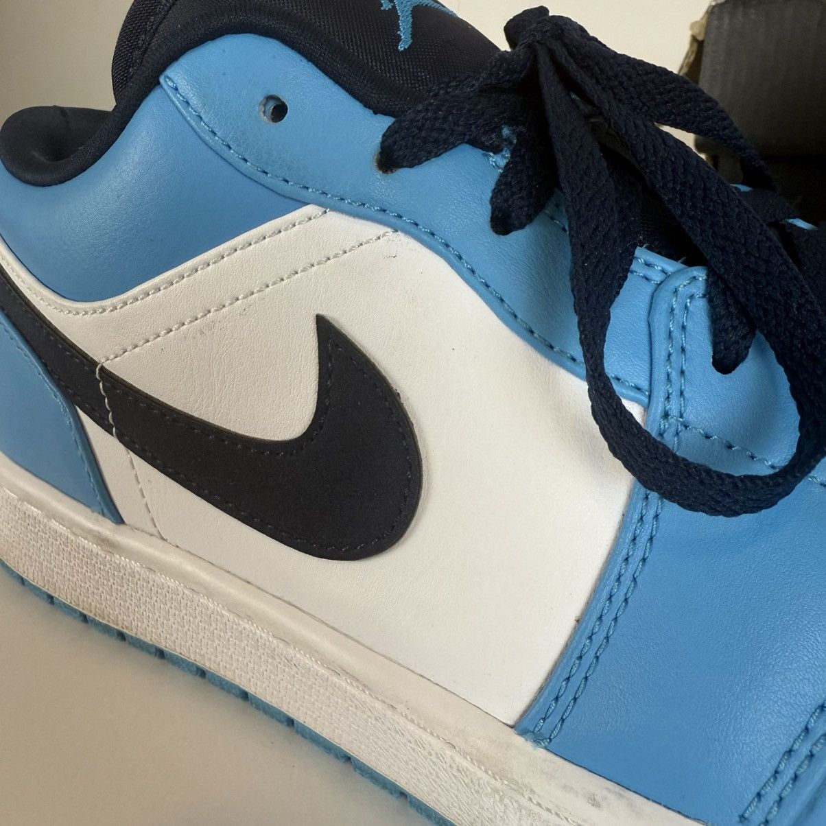Jordan Brand × Nike Size 10.5-Jordan 1 Low UNC 2021 University Blue/ White. Size US 10.5 / EU 43-44 - 5 Thumbnail