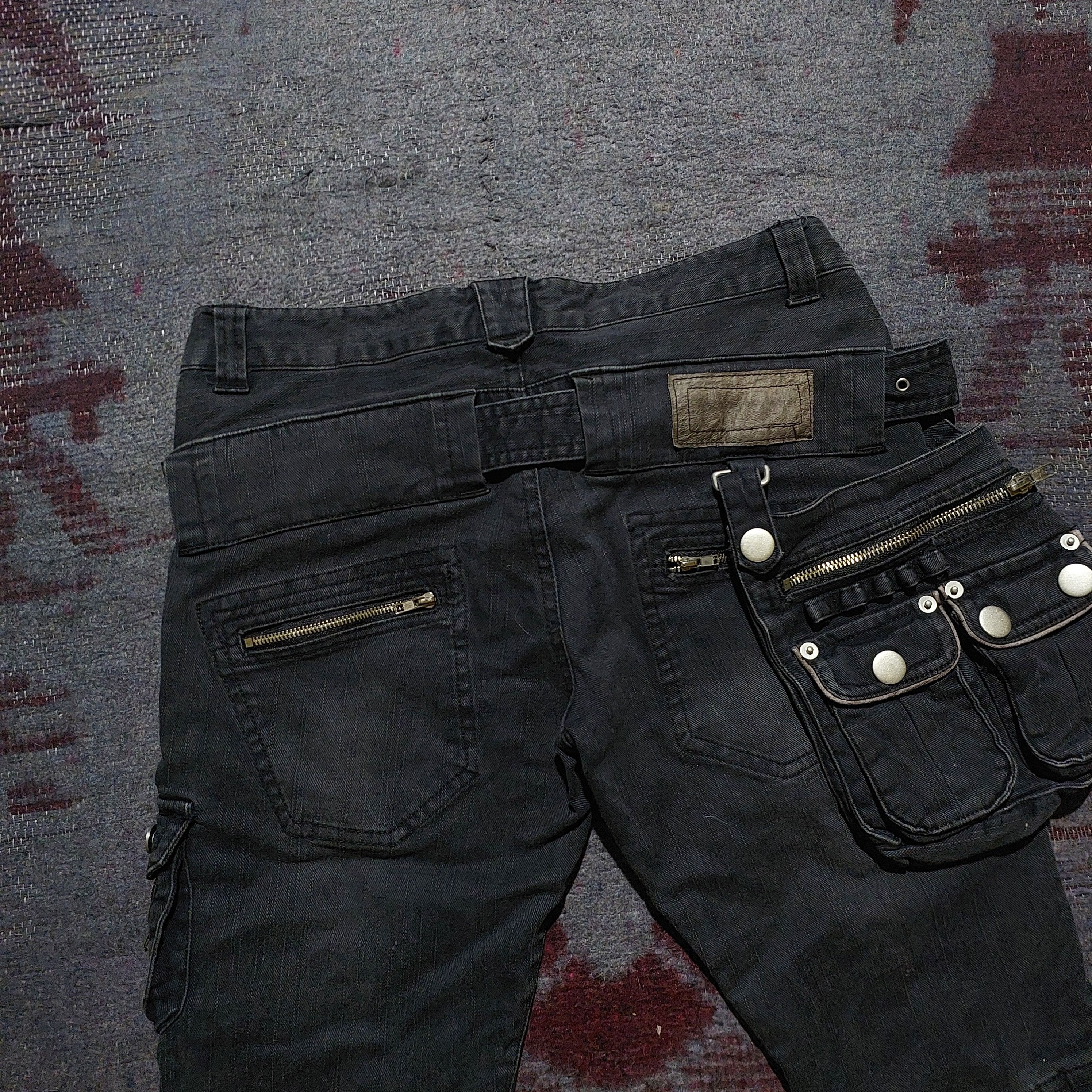 Tornado Mart Y2k black japanese bondage cargo short belt pouch Size US 29 - 6 Thumbnail