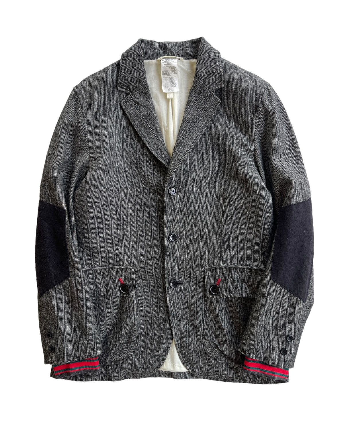 Japanese Brand Hive Undercover Herringbone Tweed Grey Coat Size US M / EU 48-50 / 2 - 1 Thumbnail