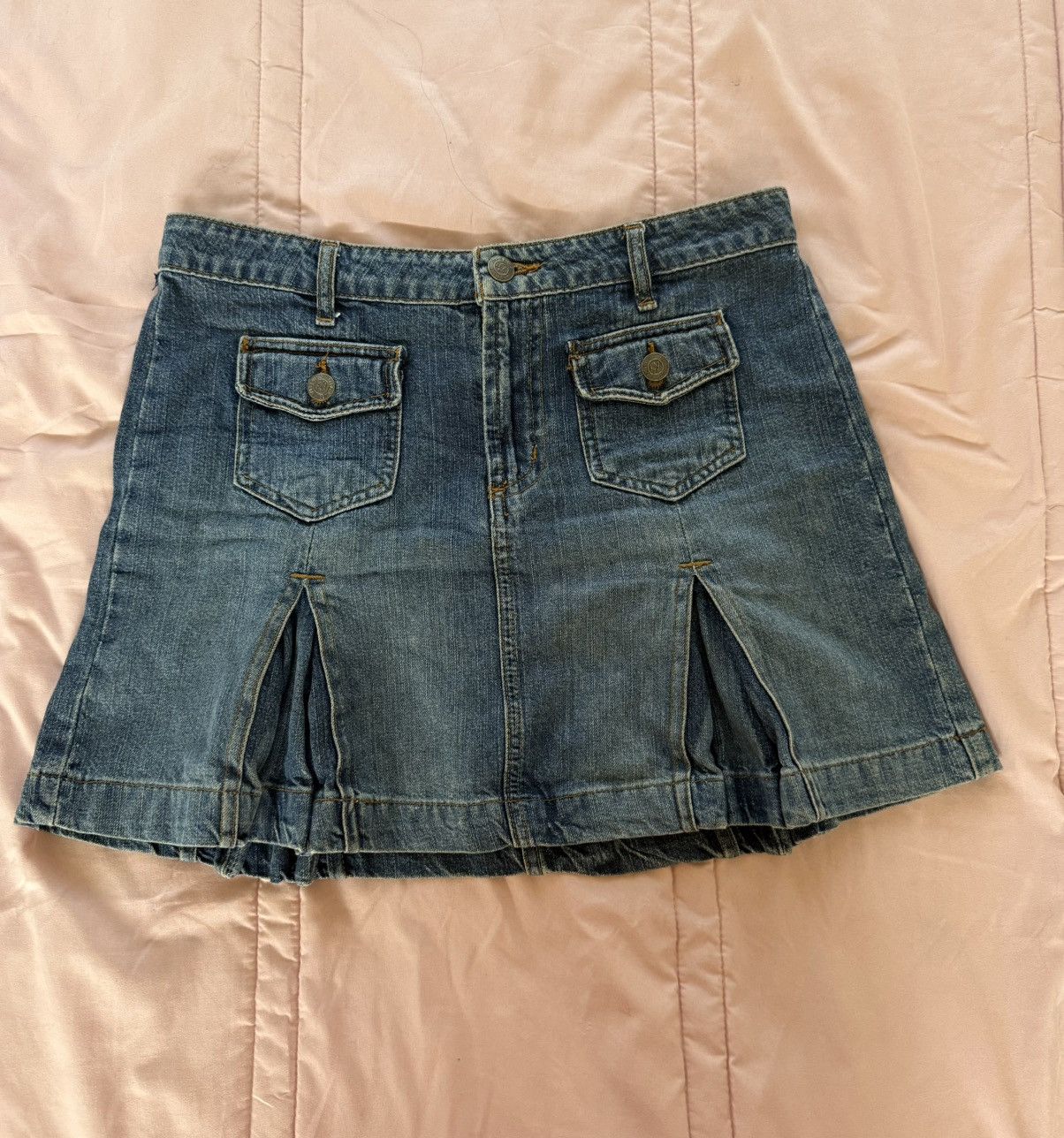 Vintage 90's French Denim Mini Skirt