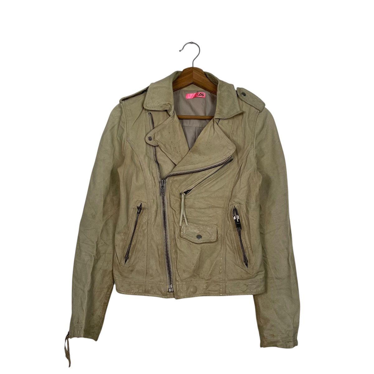 Japanese Brand Japanese Brand LDS Double Colar Biker Leather Jacket Size XS / US 0-2 / IT 36-38 - 1 Thumbnail