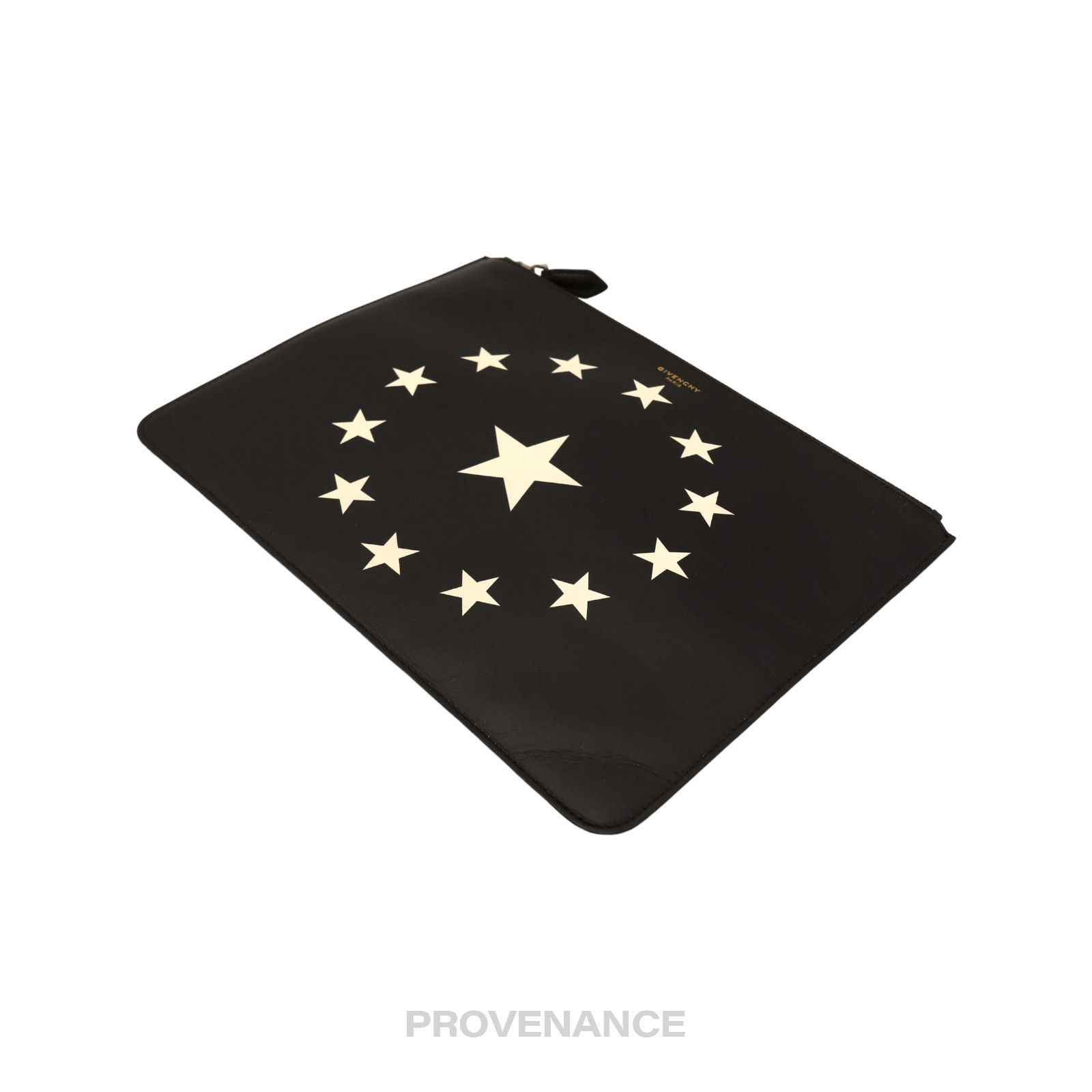 Givenchy 🔴 Givenchy Star Zip Pochette Jour - Black Leather Size ONE SIZE - 6 Thumbnail