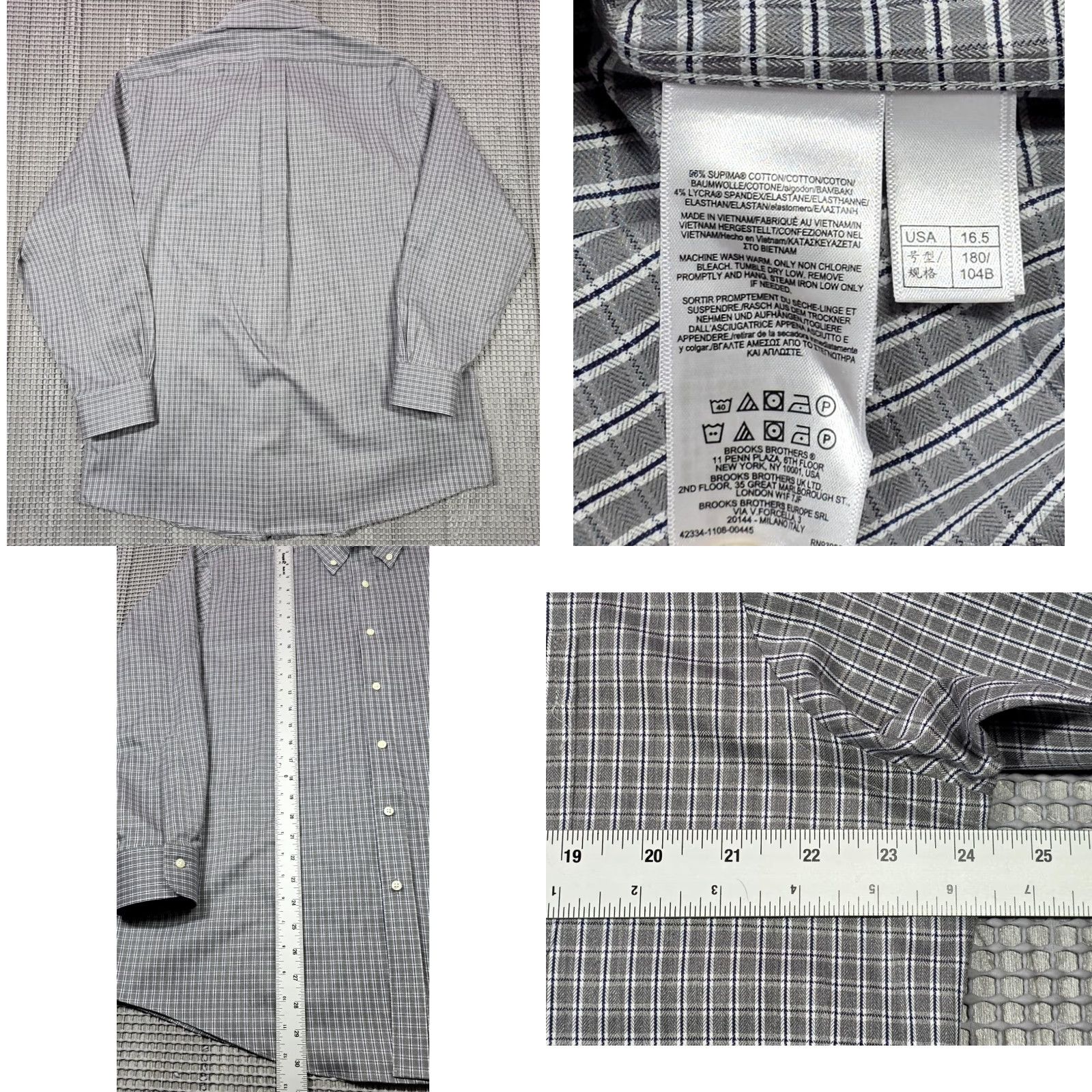 Brooks Brothers Brooks Brothers Button-Up Oxford Shirt Sz 16.5-32 Regent Gray Plaid Long Sleeve Mens Regular Slim Blue/Gray Oxford 1818 OCBD Modern Office Size US M / EU 48-50 / 2 - 8 Thumbnail