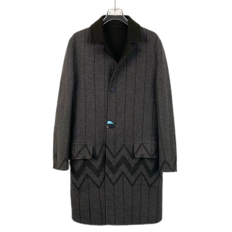 Louis Vuitton Louis Vuitton Dark grey striped wool reversible lapel sing Size US S / EU 44-46 / 1 - 1 Thumbnail
