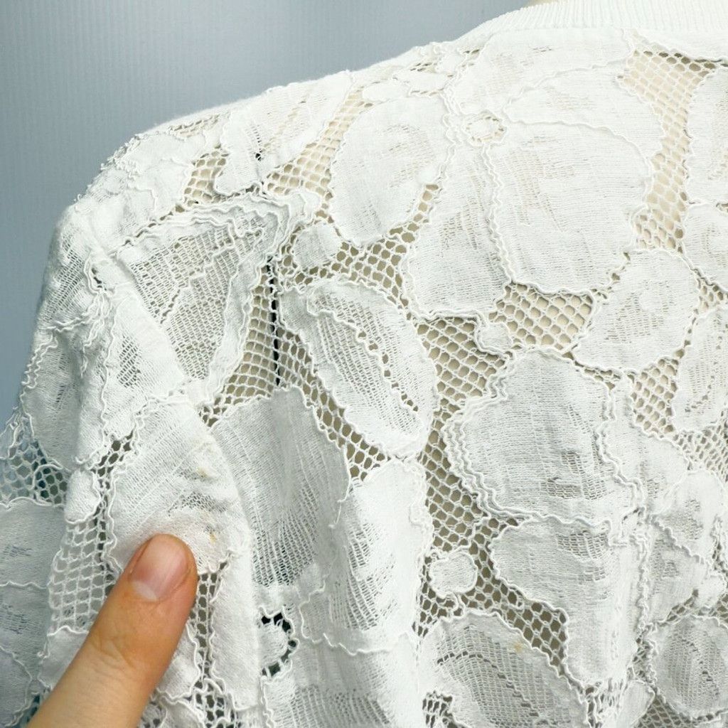 Other UN JOUR AILLEURS Lace White Boho Blouse Mesh Size 2 / M Size M / US 6-8 / IT 42-44 - 5 Thumbnail