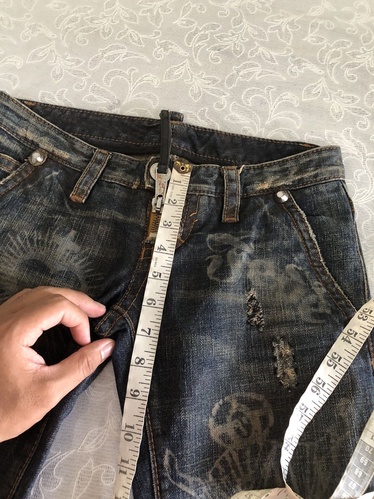 Dsquared2 Rare🔥 Dsquared2 Distressed Flare Denim Jeans Punk Size 26" / US 2 / IT 38 - 19 Thumbnail