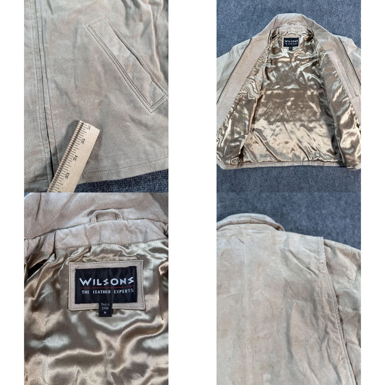 Vintage VINTAGE Wilsons Leather Jacket Mens Medium Tan Zip Front Suede Bomber Coat Lined Size US M / EU 48-50 / 2 - 9 Thumbnail