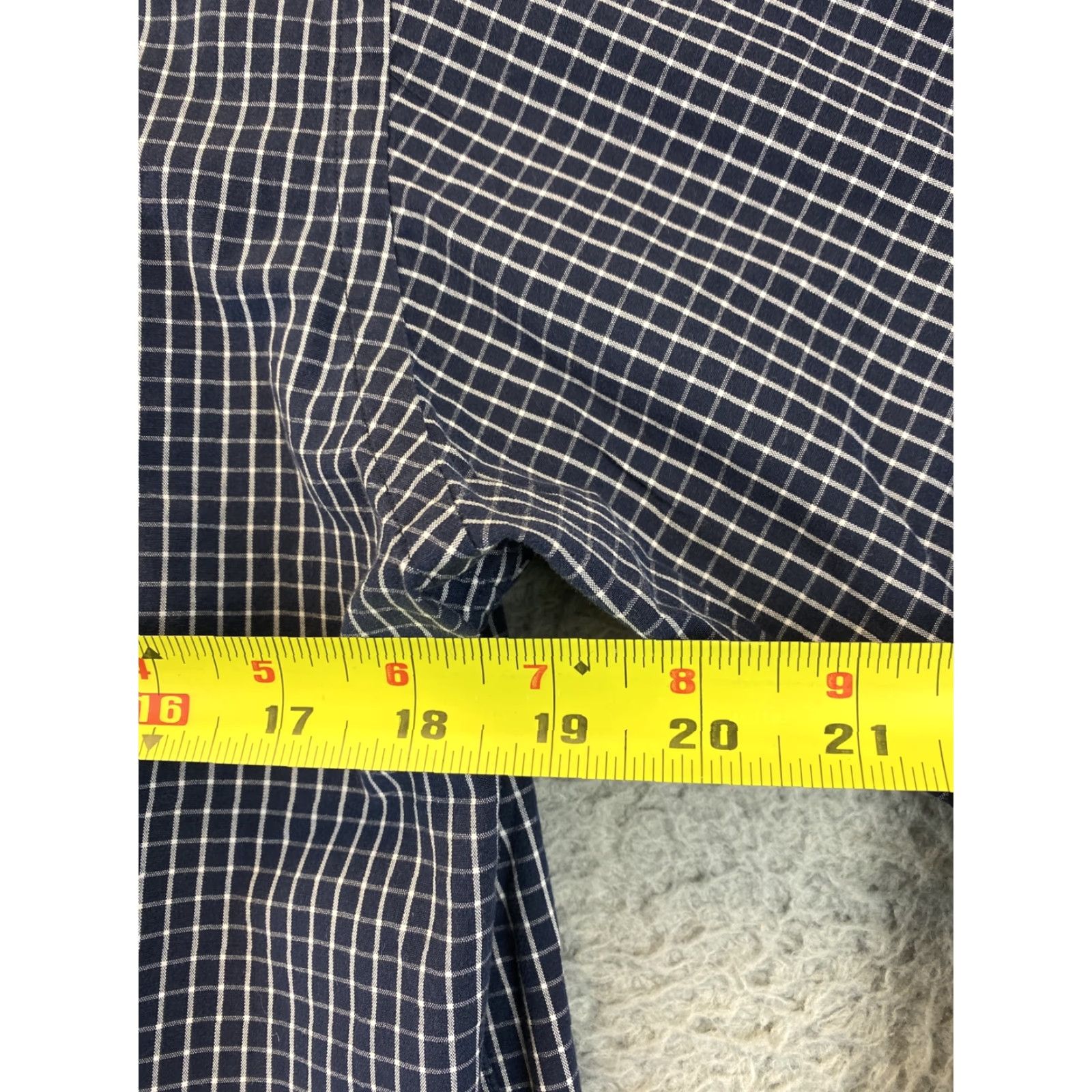 Gap Gap Men's Dress Shirt S Small Long Sleeve Check Blue Navy 75-35 Size 36R - 5 Thumbnail