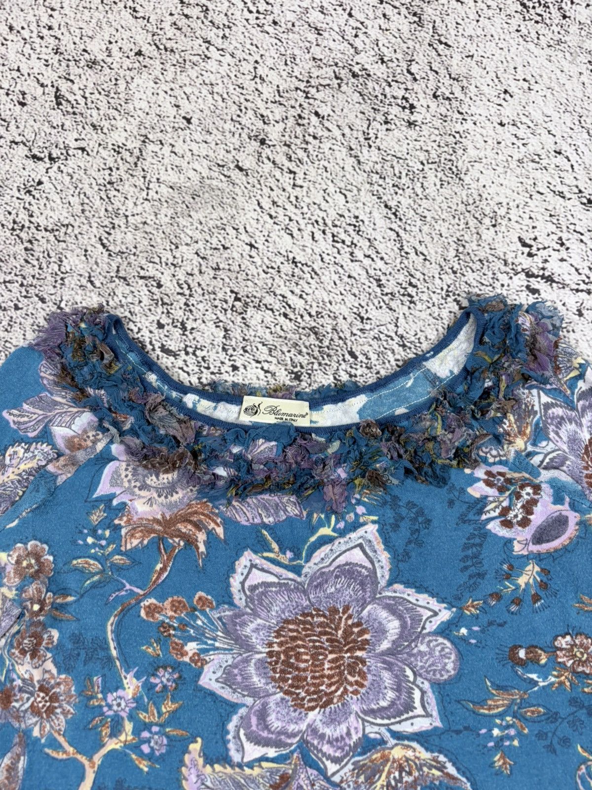 Blumarine Vintage Blumarine Y2K Floral Ruffle Wool Knit Top Size XL / US 12-14 / IT 48-50 - 5 Thumbnail