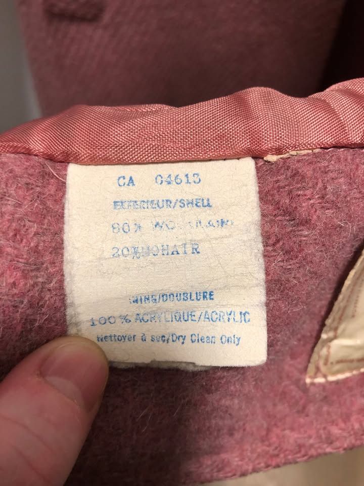 Other Dusty Rose Womens Vintage Wool & Mohair Pea Coat Size M / US 6-8 / IT 42-44 - 3 Thumbnail