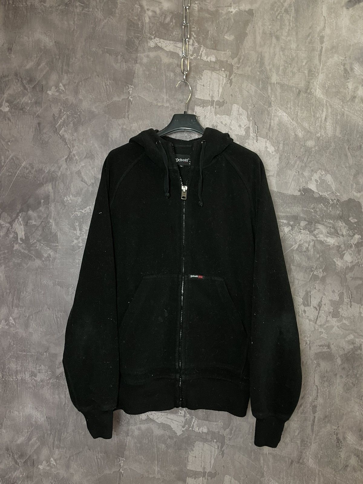 Schott Vintage 90s Schott Fleece Zip Hoodie Sherpa Jacket Size US M / EU 48-50 / 2 - 3 Thumbnail