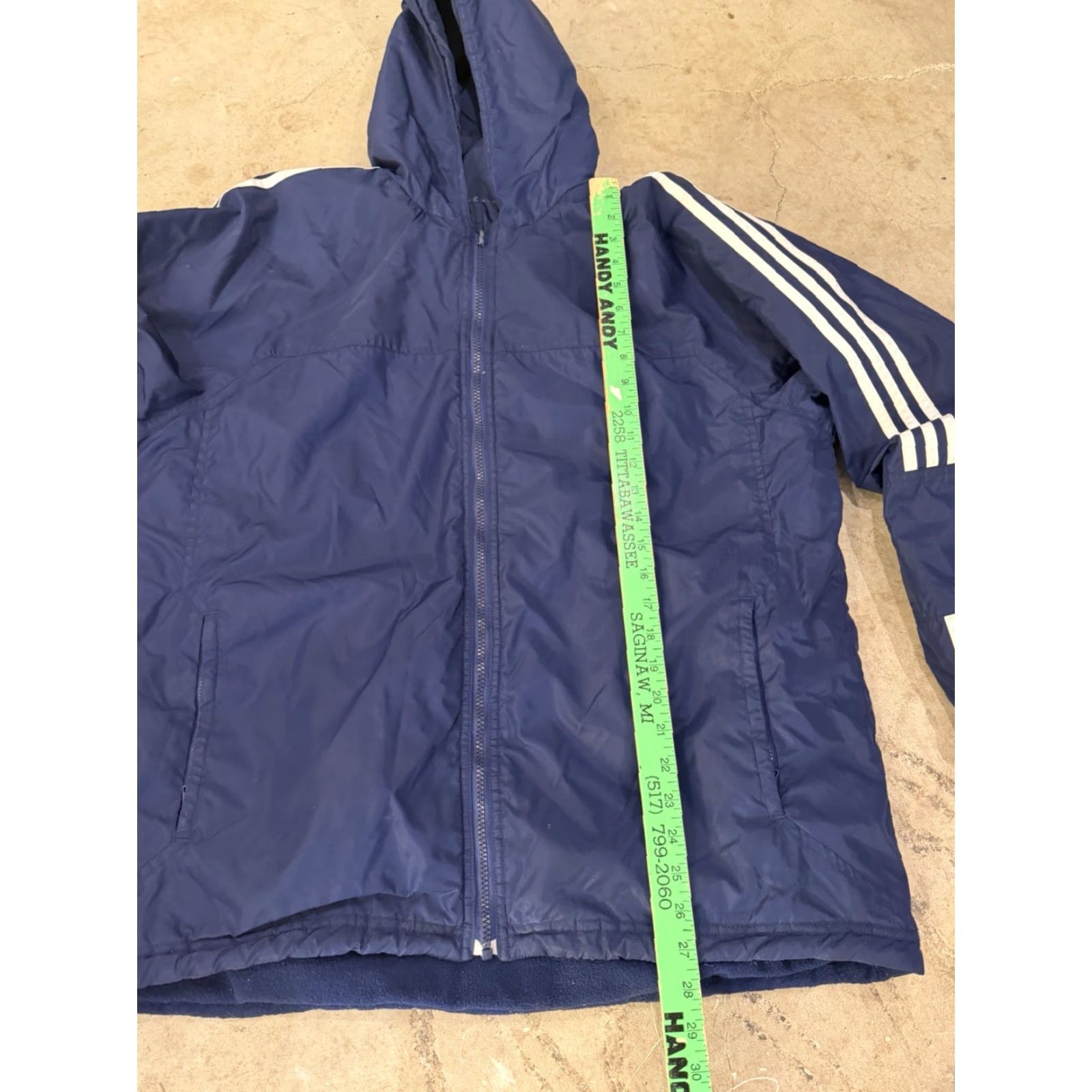 Adidas VINTAGE Adidas Blue Gray Full Zip Reversible Hooded Jacket Nylon Fleece 2XL Size US XXL / EU 58 / 5 - 7 Thumbnail