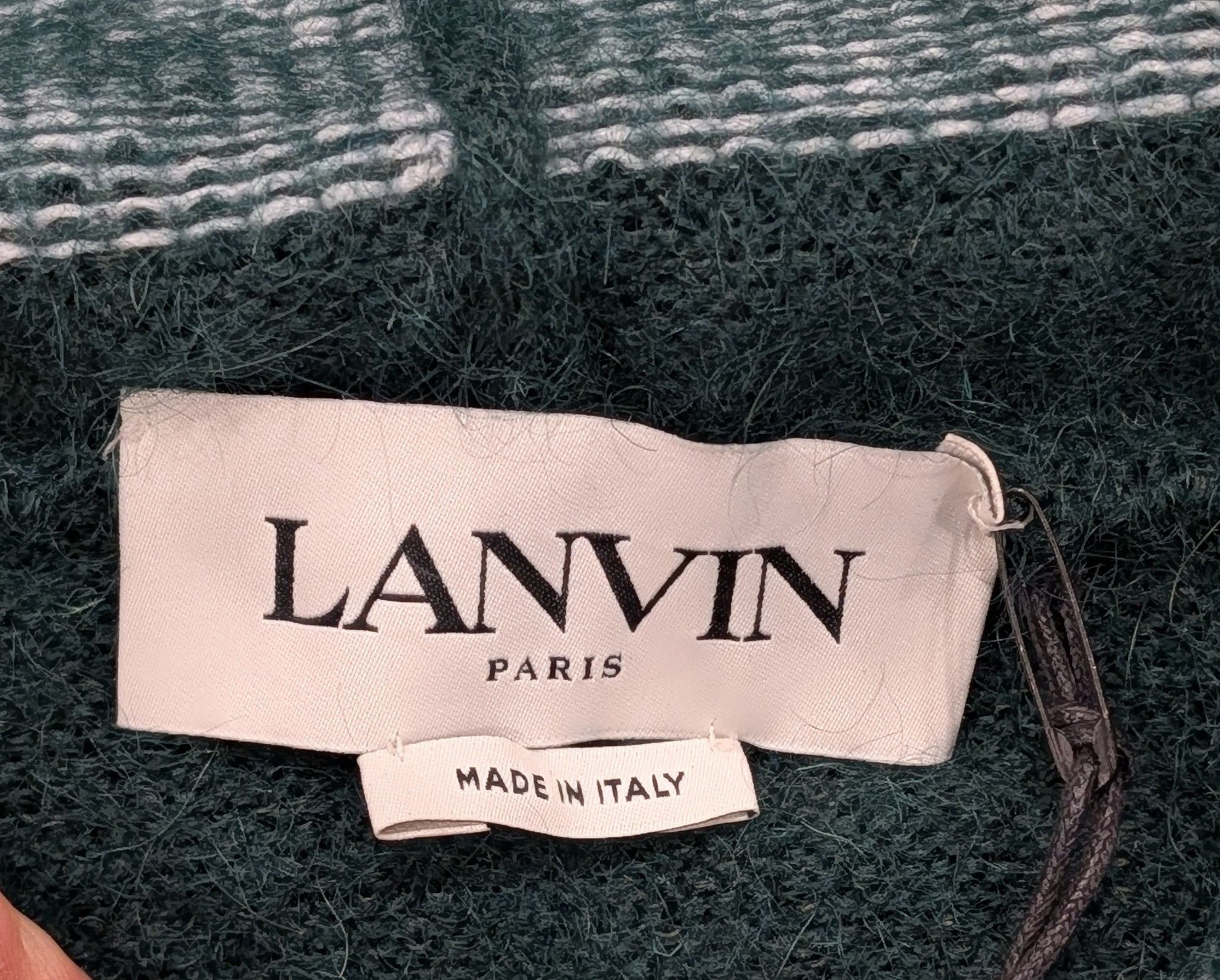Lanvin Lanvin Striped Mohair Blend Sweater Hoodie Green Medium Size US M / EU 48-50 / 2 - 7 Thumbnail