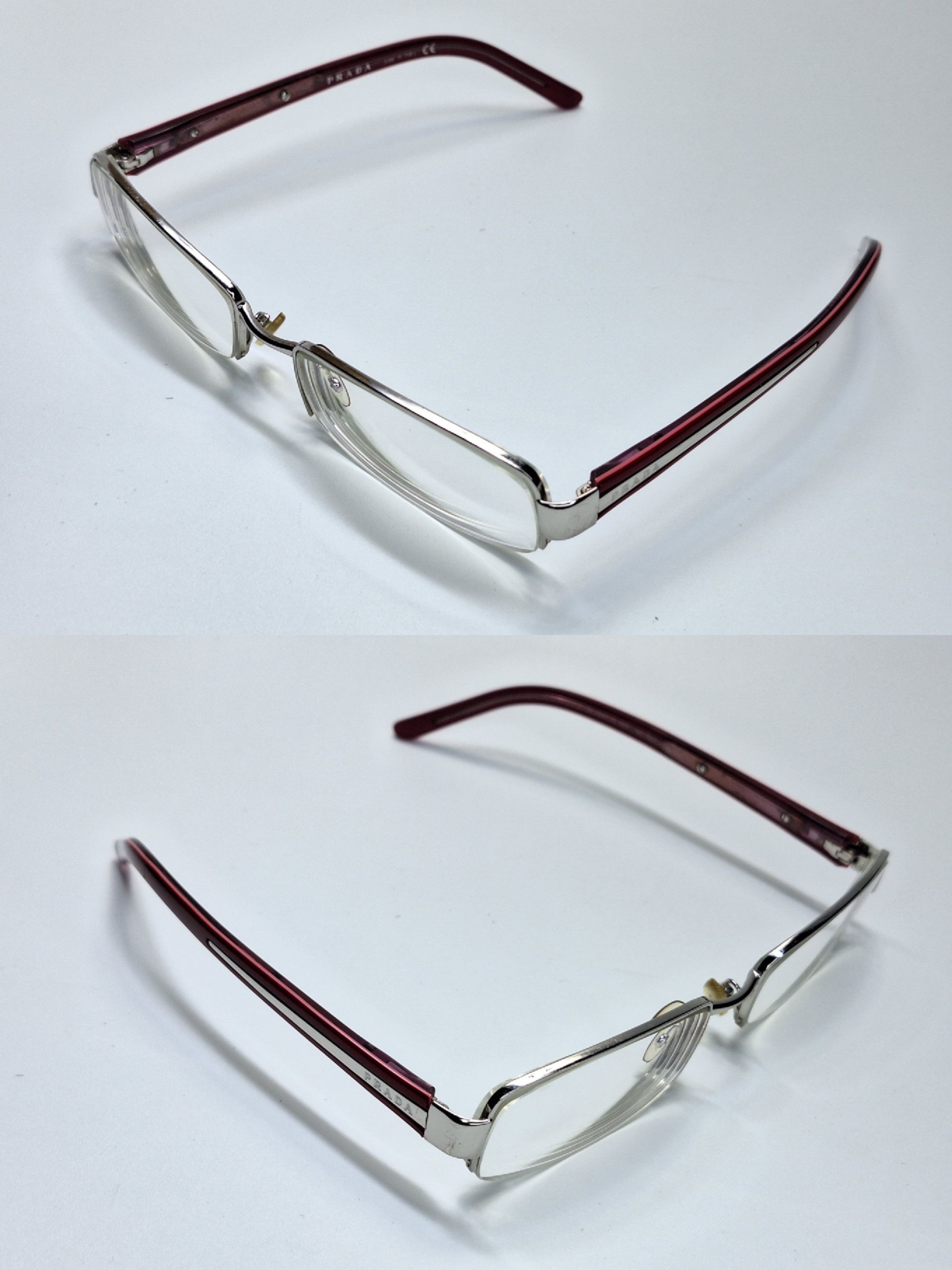 Prada Prada VPR 691 BC-101 Italy Semi-Rimless Vintage Eyeglass Size ONE SIZE - 6 Thumbnail