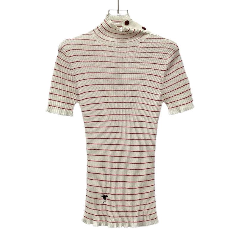Dior Dior Color block striped bee embroidered cashmere short-sl Size S / US 4 / IT 40 - 1 Thumbnail