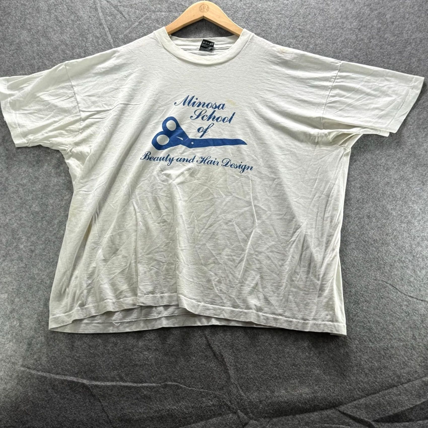 Vintage VINTAGE Mimosa Shirt Mens XL Beige Graphic Print Scissors Logo Crew Neck Short Sleeve Cotton Jersey T-Shirt Size US XL / EU 56 / 4 - 2 Thumbnail