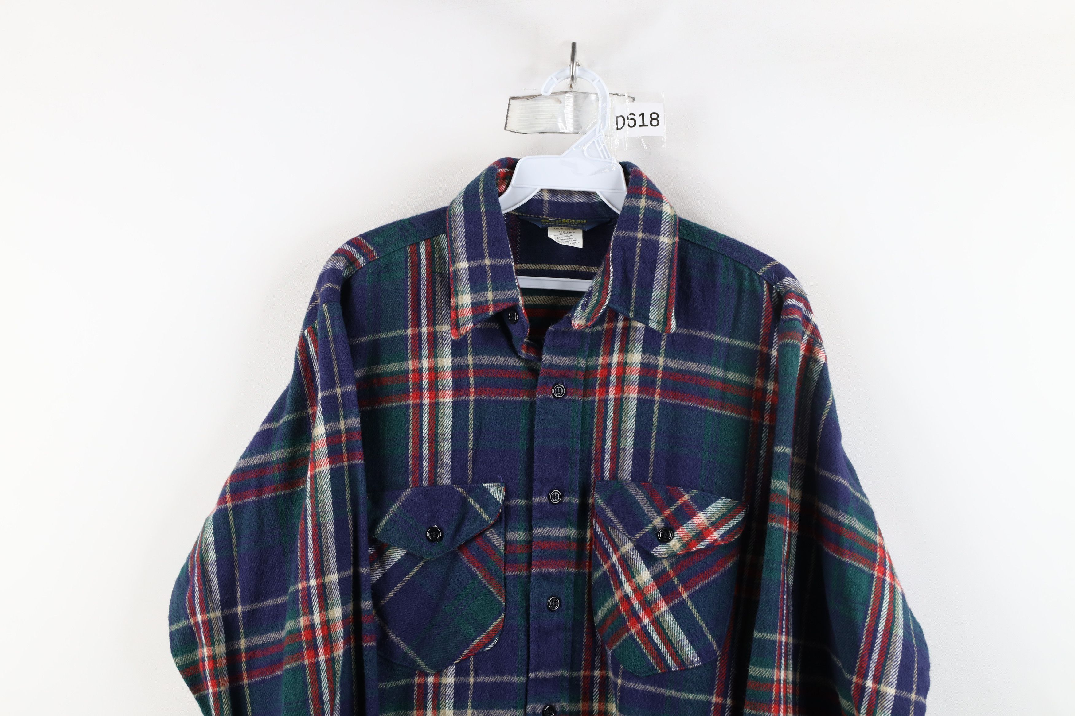 Vintage Vintage 90s OshKosh B'Gosh Heavyweight Flannel Button Shirt Size US M / EU 48-50 / 2 - 2 Thumbnail