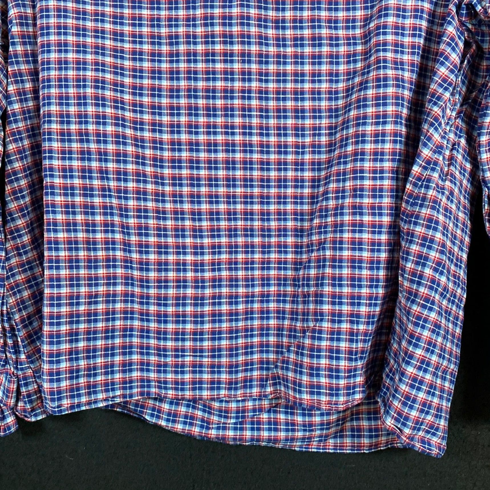 Madewell Madewell Blouse Womens Plaid V-Neck Long Sleeve Linen Blend S Internals Multicolored Blue Size S / US 4 / IT 40 - 3 Thumbnail
