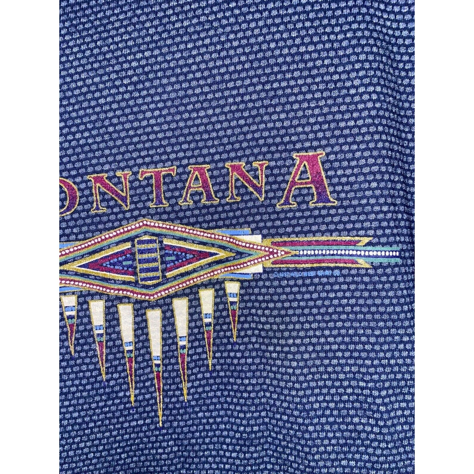 Vintage 90s Vintage Montana Shirt State Blue Graphic Tee VTG L Large Size US L / EU 52-54 / 3 - 4 Thumbnail