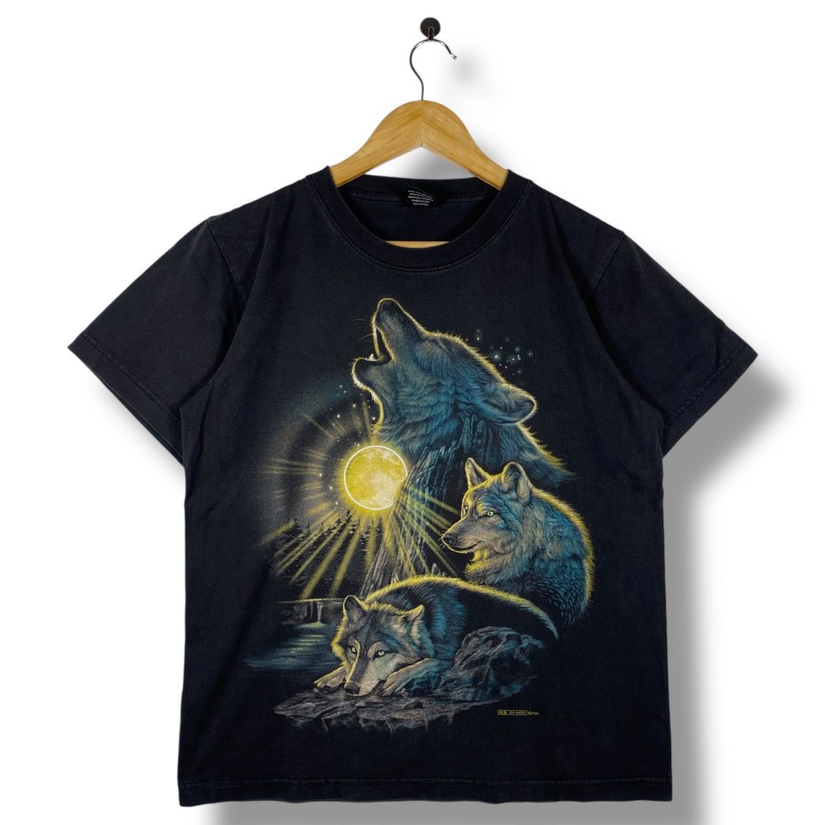 Vintage Vintage 90's WOLVES Graphic Rockvolution Tee Shirt Size US M / EU 48-50 / 2 - 1 Thumbnail