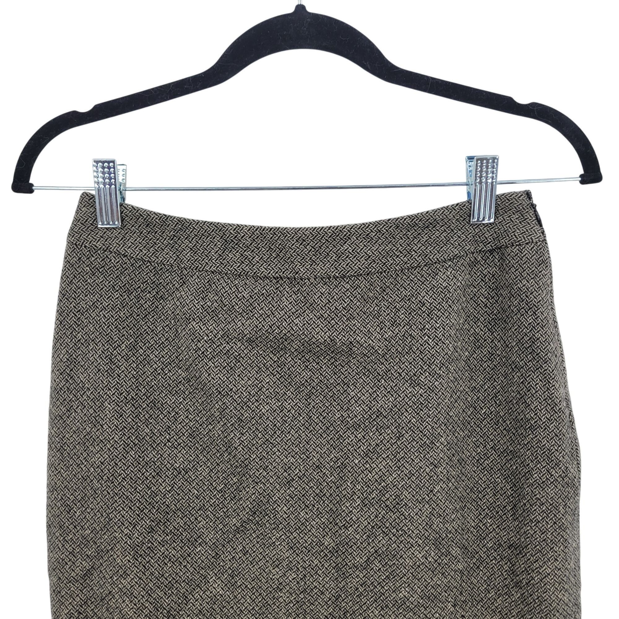Banana Republic Vtg Y2K Banana Republic Herringbone Tulip Skirt Sz 0 Wool Gr Size 25" / US 0 / IT 36 - 4 Thumbnail