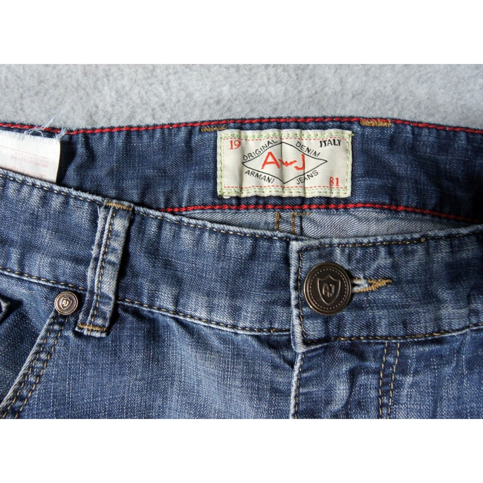 Vintage Armani Jeans Mens 36 Blue Denim Pants Straight Leg Italy Luxury Casual 35x27 Jeans, Regular, Cotton, Denim, 27 Inseam, Blue, Logo, Vintage No, Mens Size US 36 / EU 52 - 3 Thumbnail