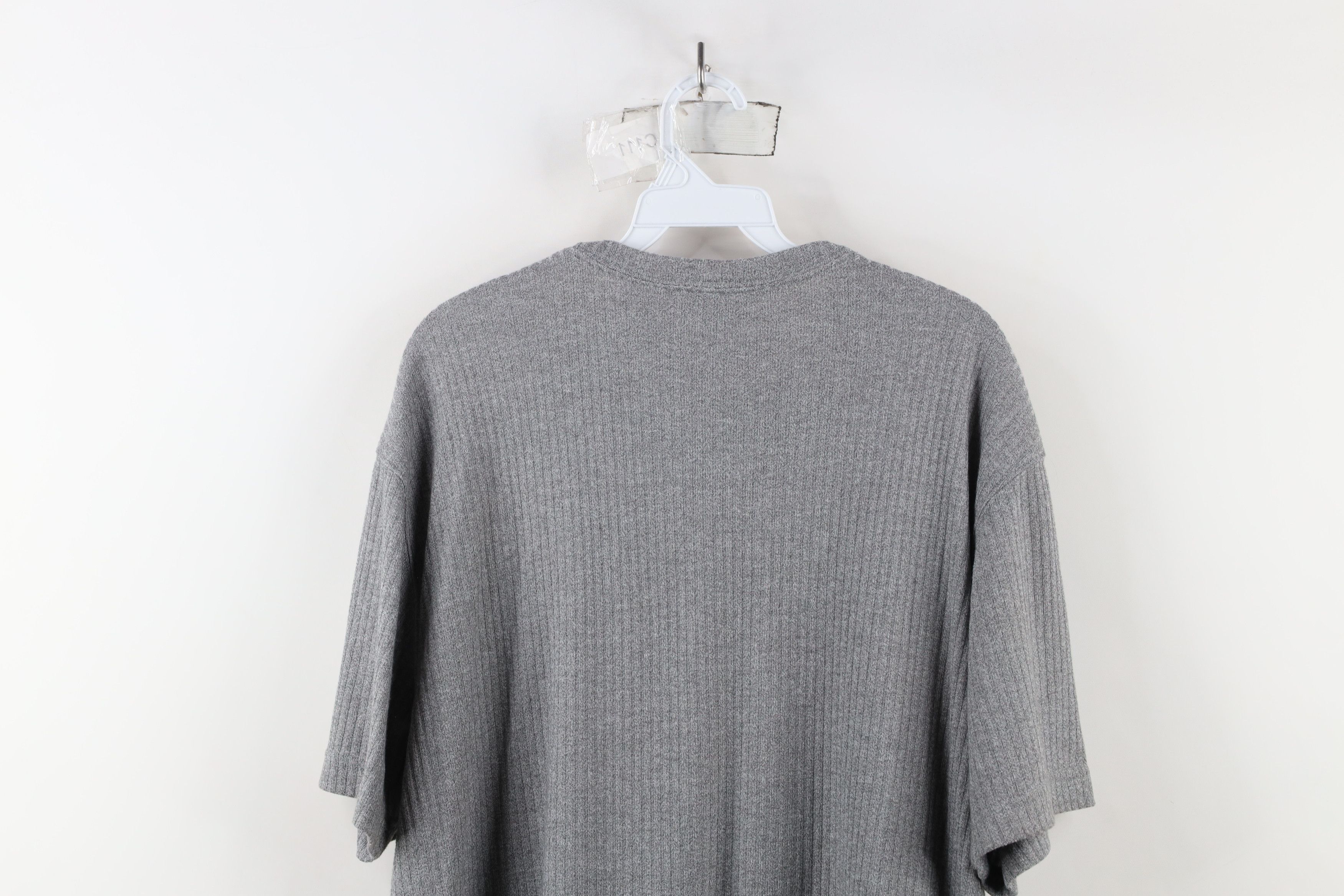 Vintage Vintage 90s Streetwear Ribbed Knit Short Sleeve T-Shirt Size US L / EU 52-54 / 3 - 10 Thumbnail