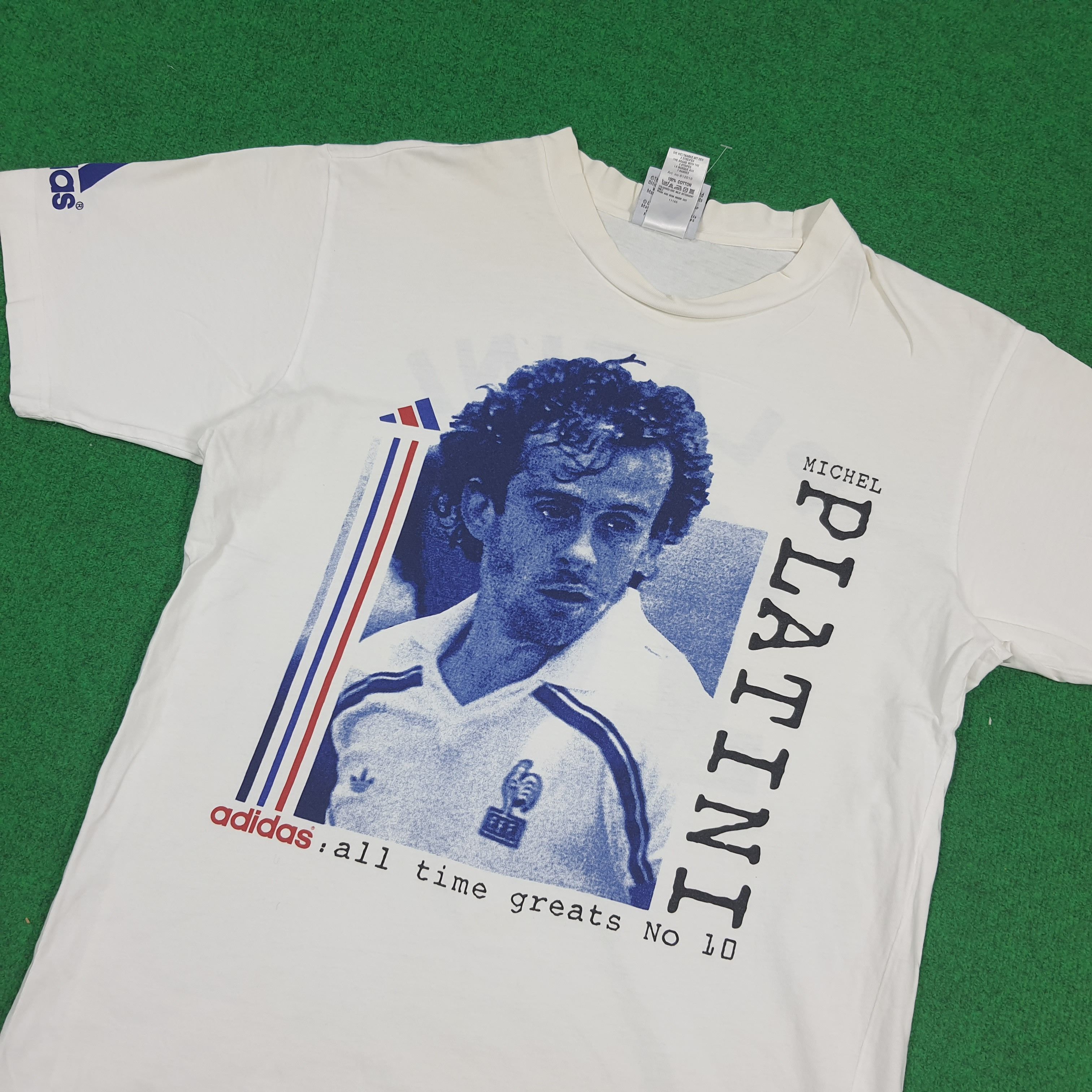 Adidas Vintage 90s Adidas Michel Platini France Tshirt C294N19 Size US M / EU 48-50 / 2 - 2 Thumbnail