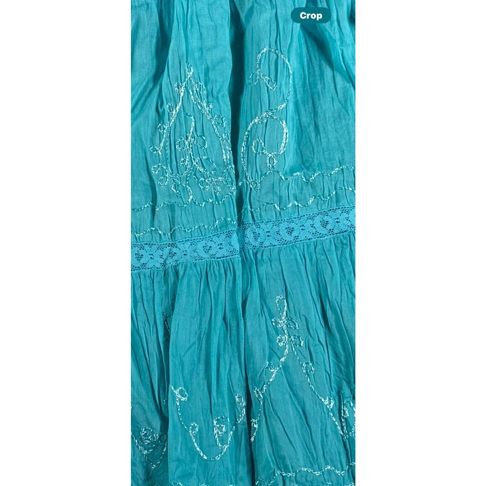 Other Tokyo Denim Bank Skirt Medium Boho Cottagecore Embroidered Size 29" - 4 Thumbnail