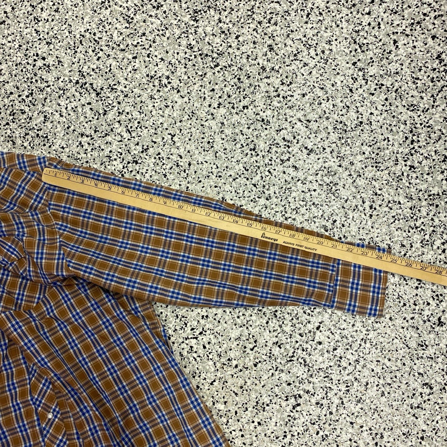 Wrangler VINTAGE Wrangler Shirt Mens 2XL Brown Blue Plaid Western Pearl Snap Cowboy Rodeo Size US XXL / EU 58 / 5 - 4 Thumbnail