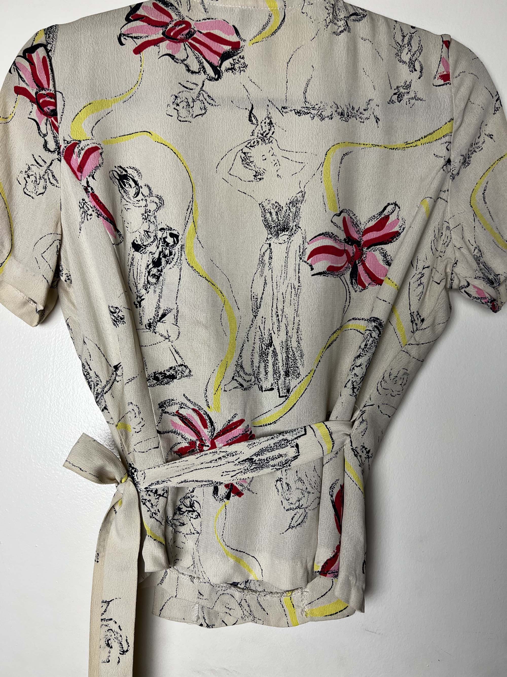 Betsey Johnson Vintage 1970's-1980's Betsy Johnson "Alley Cat" Blouse Size M / US 6-8 / IT 42-44 - 11 Thumbnail