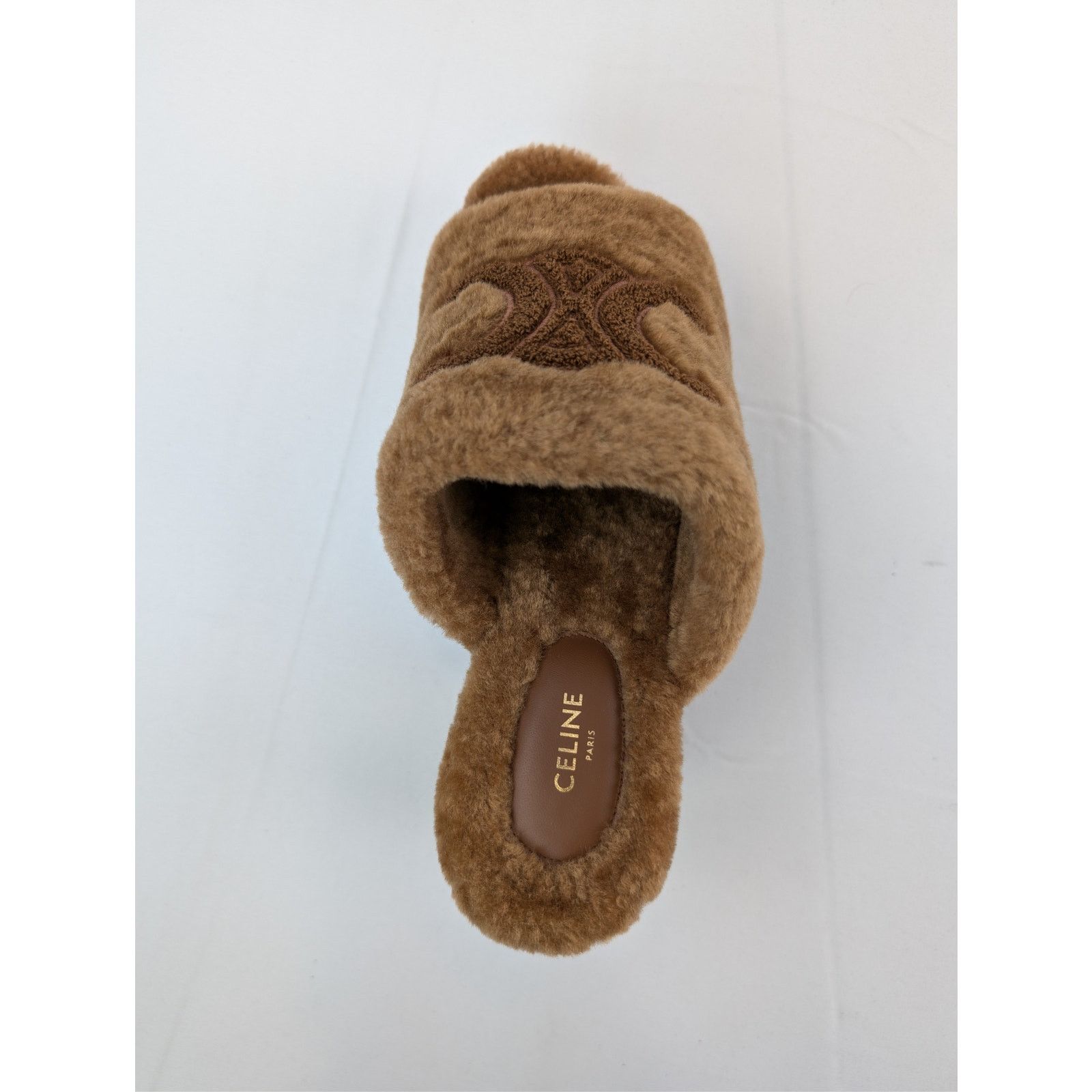 Celine o1rshd1 Elena Mule in Shearling Sandal slipper in Brown Size US 10 / IT 40 - 17 Thumbnail