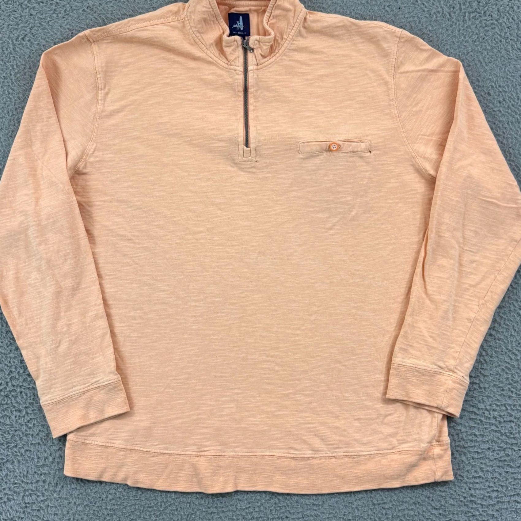 johnnie-O johnnie-O Shirt Mens XL Peach Long Sleeve 1/4 Zip Pocket Surf Pullover Preppy Size US XL / EU 56 / 4 - 3 Thumbnail