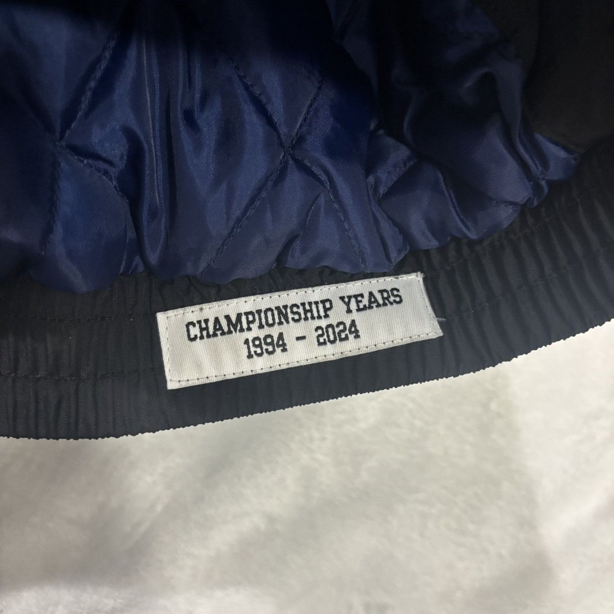Supreme Supreme Mitchell & Ness NCAA Stadium Jacket Black Large FW24 Size US L / EU 52-54 / 3 - 6 Thumbnail