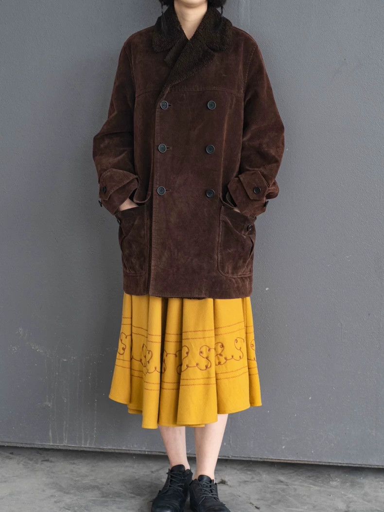 Kenzo KENZO Brown suede fur collar coat vintage Size M / US 6-8 / IT 42-44 - 4 Thumbnail