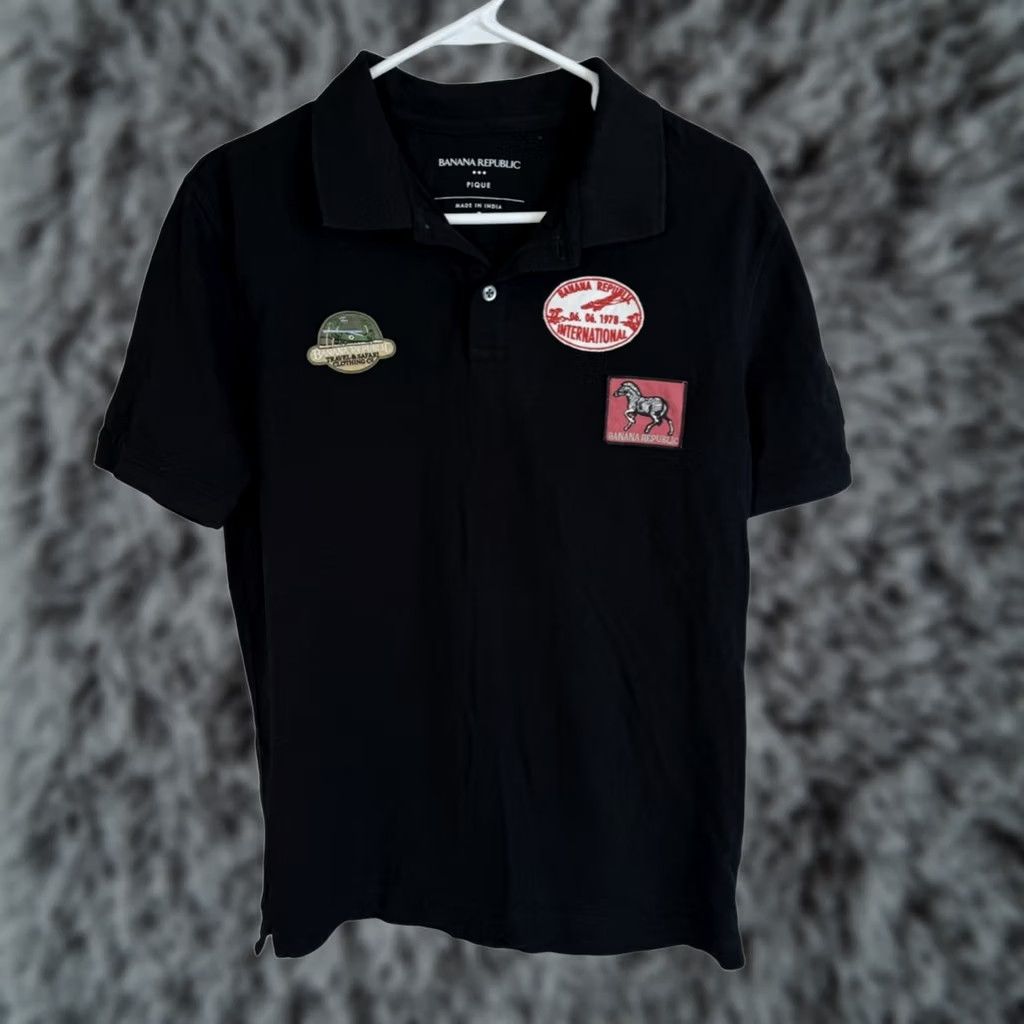 Banana Republic VINTAGE Banana Republic Pique Short Sleeve Pullover Shirt Travel Patches Black Size S Mens Shirt Modern Casual Fit Womens? No Size US S / EU 44-46 / 1 - 1 Thumbnail