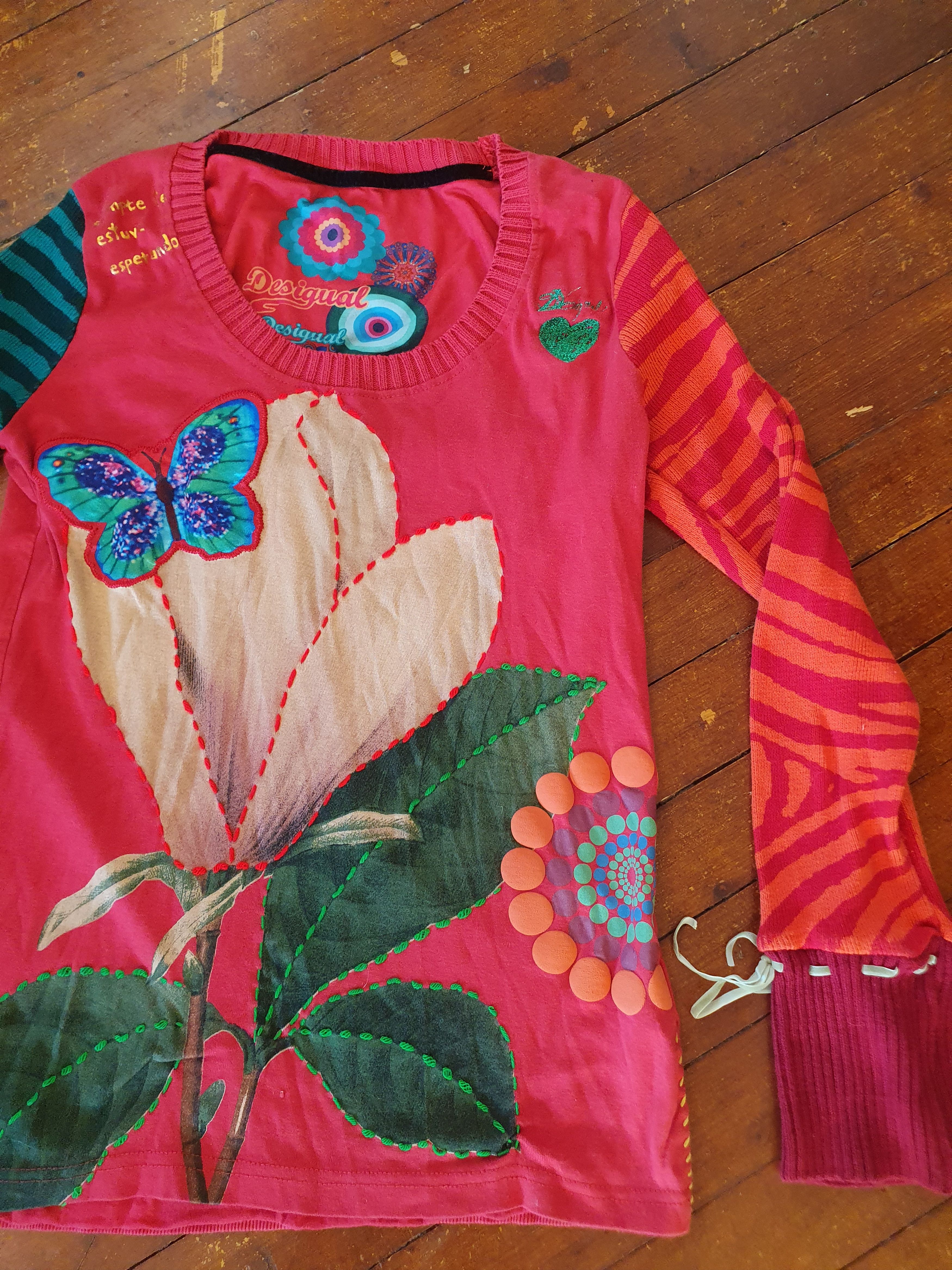 Desigual Desigual Floral Multicolour Top Thin Sweater sz M Size M / US 6-8 / IT 42-44 - 6 Thumbnail