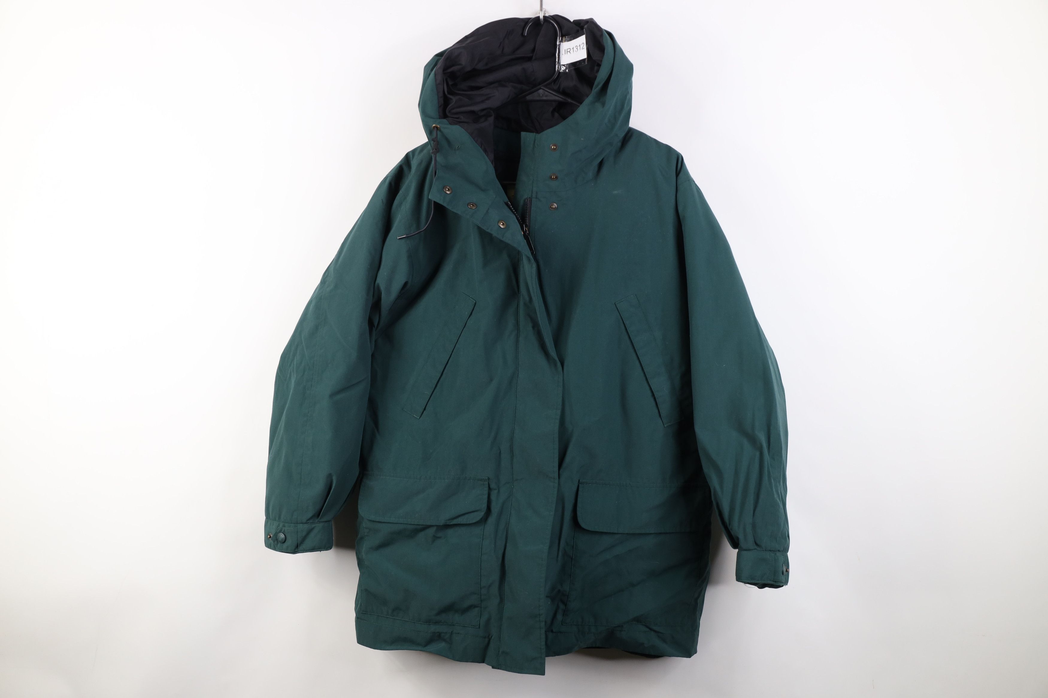 Eddie Bauer Vintage 90s Eddie Bauer Duck Down Hooded Parka Jacket Green Size S / US 4 / IT 40 - 1 Thumbnail