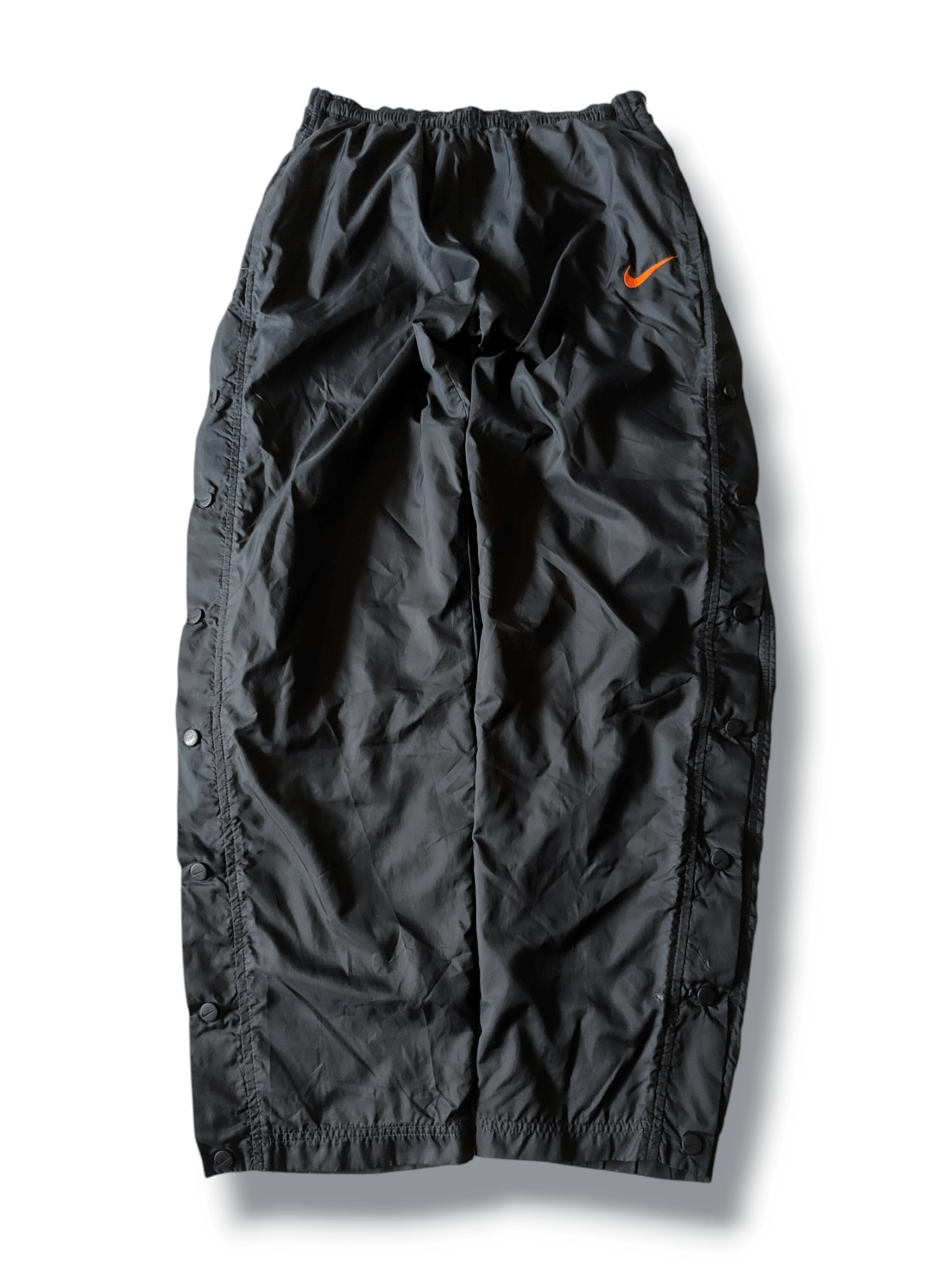 Nike × Vintage Nike vintage trackpants sweatpants 90s black button swoosh M Size US 32 / EU 48 - 1 Thumbnail