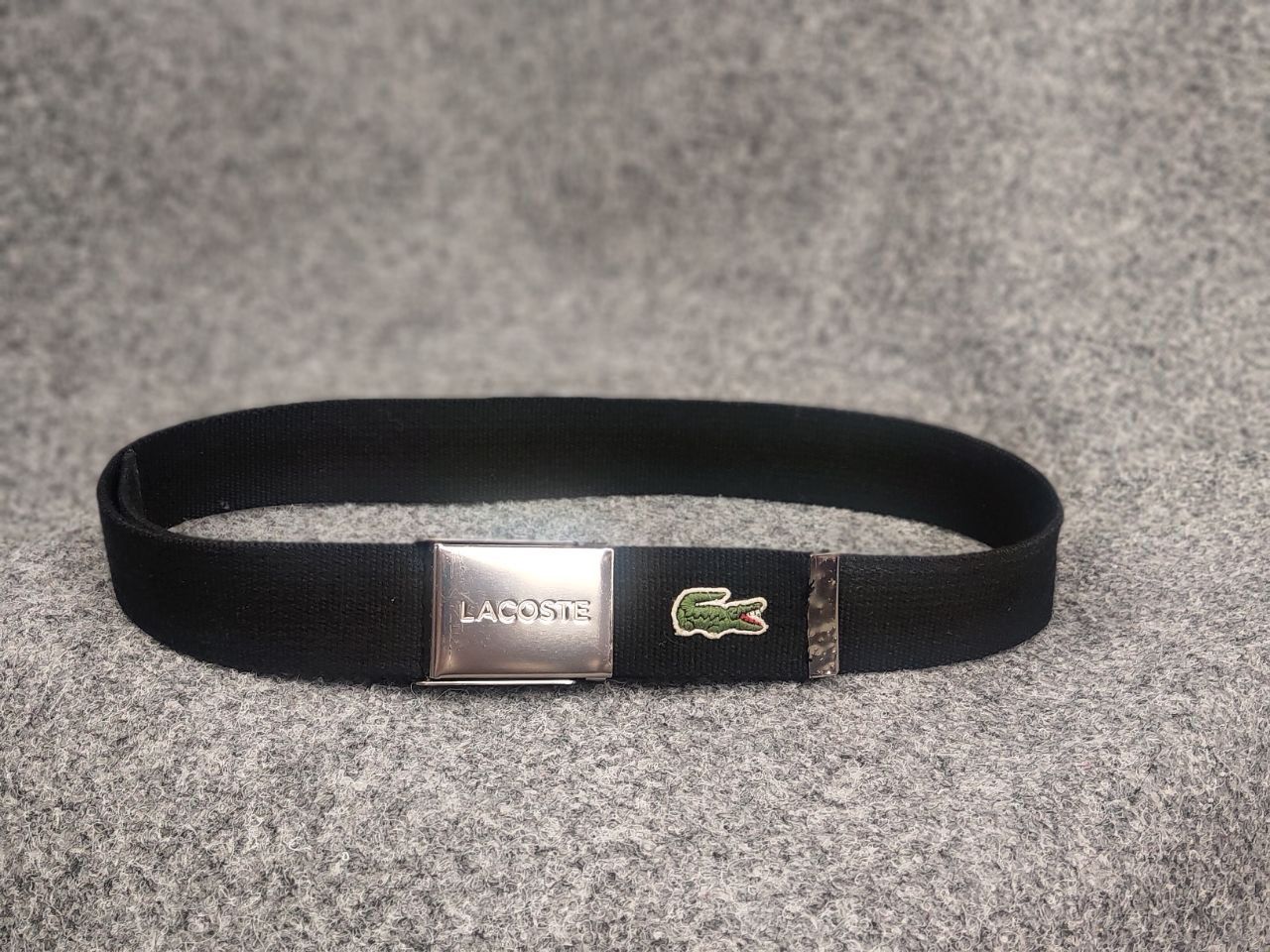 Lacoste Vintage 90's Lacoste Black Alligator Canvas Buckle Belt Y2K Size ONE SIZE - 3 Thumbnail