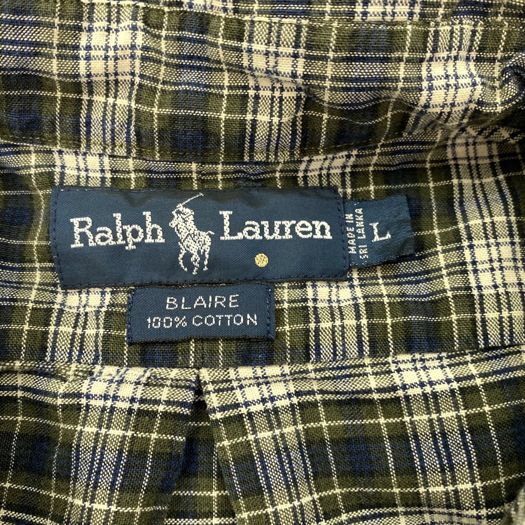 Ralph Lauren Ralph Lauren Men's Shirt Large Green Blue Plaid Cotton Long Sleeve Button-Down Classic Preppy Size US L / EU 52-54 / 3 - 5 Thumbnail