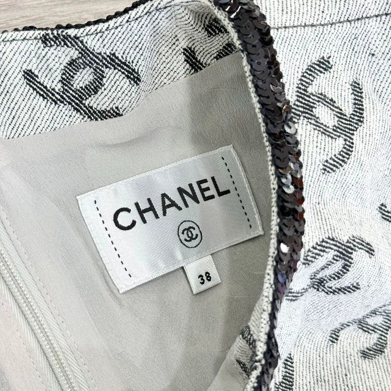 Chanel Chanel 22S double C full LOGO denim dress Size XS / US 0-2 / IT 36-38 - 6 Thumbnail