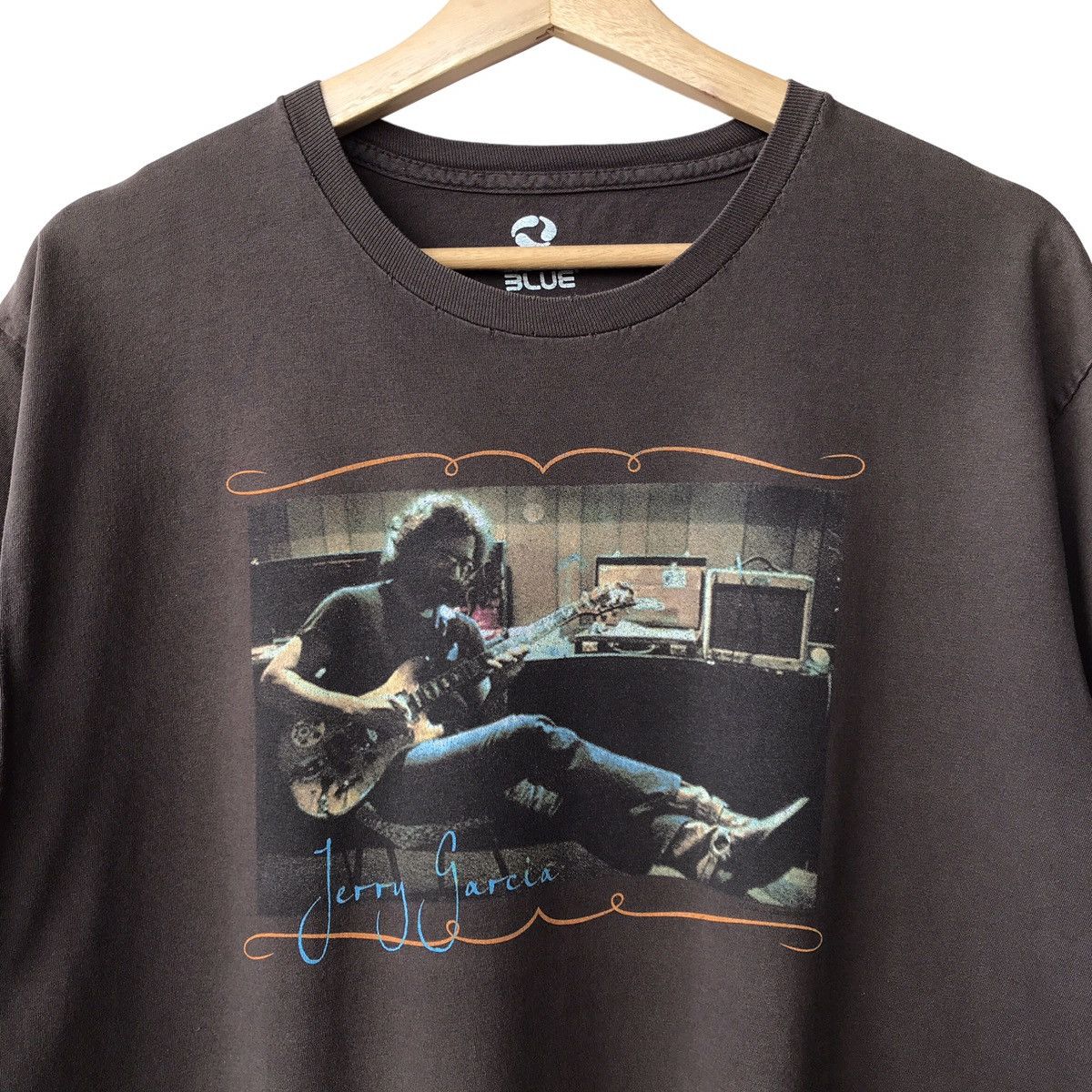 Jerry Garcia The Grateful Dead Liquid Blue Photo Tee