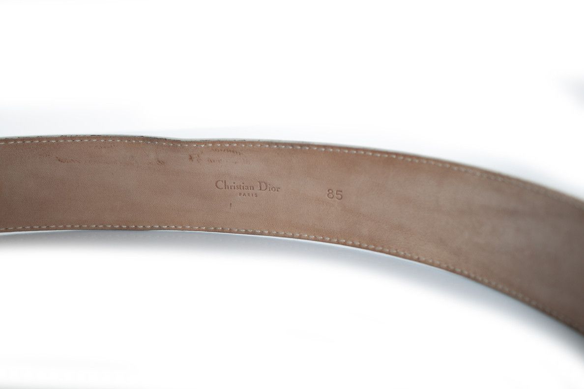 Dior Dior, gold buckled D belt with beige leather Size ONE SIZE - 8 Thumbnail