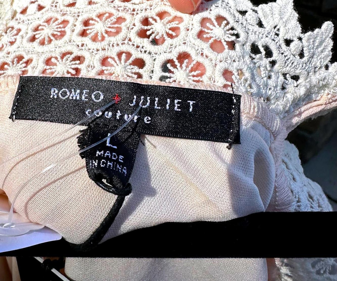 Designer Charming Romeo & Juliet Couture Dress with Lace Detail Size L / US 10 / IT 46 - 3 Thumbnail