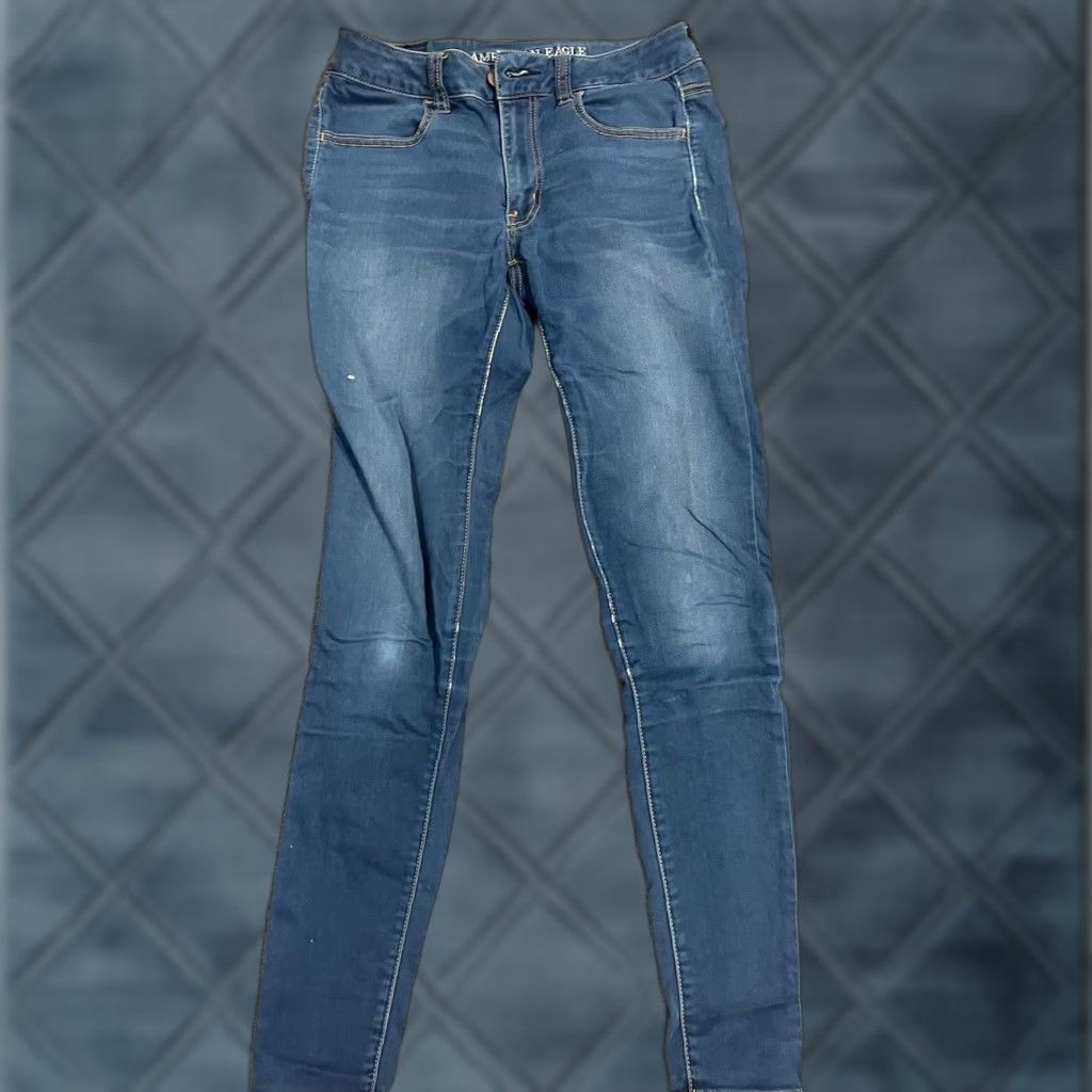American Eagle Outfitters VINTAGE American Eagle Outfitters Jeggings Pants Women 6Blue Inseam 31 Stretch Denim 90s Distressed Jegging Womens Size 28" / US 6 / IT 42 - 1 Thumbnail