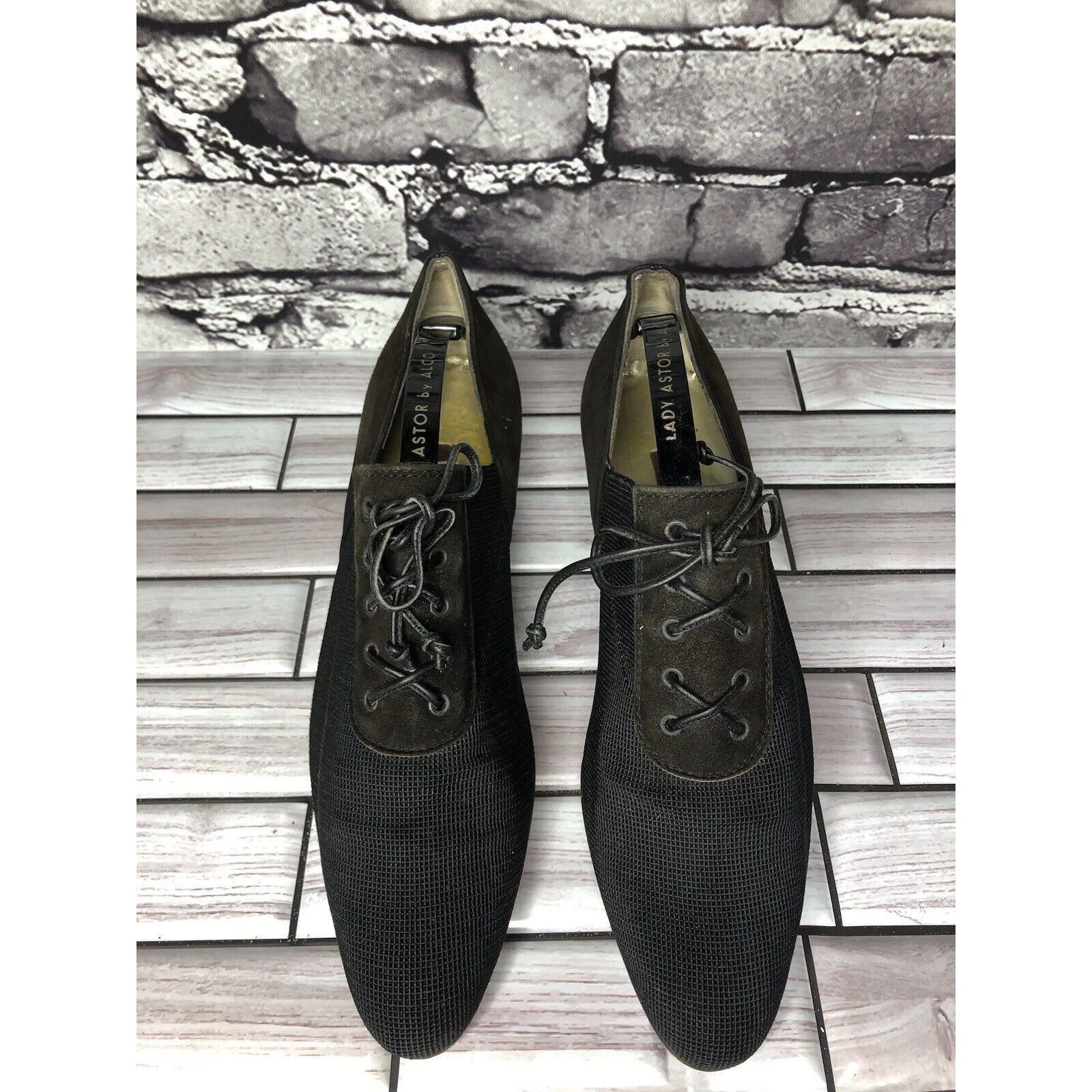 Walter Steiger Walter Steiger Black Suede Leather Lace Up Low Heel Oxfords Size US 5.5 / IT 35.5 - 17 Thumbnail
