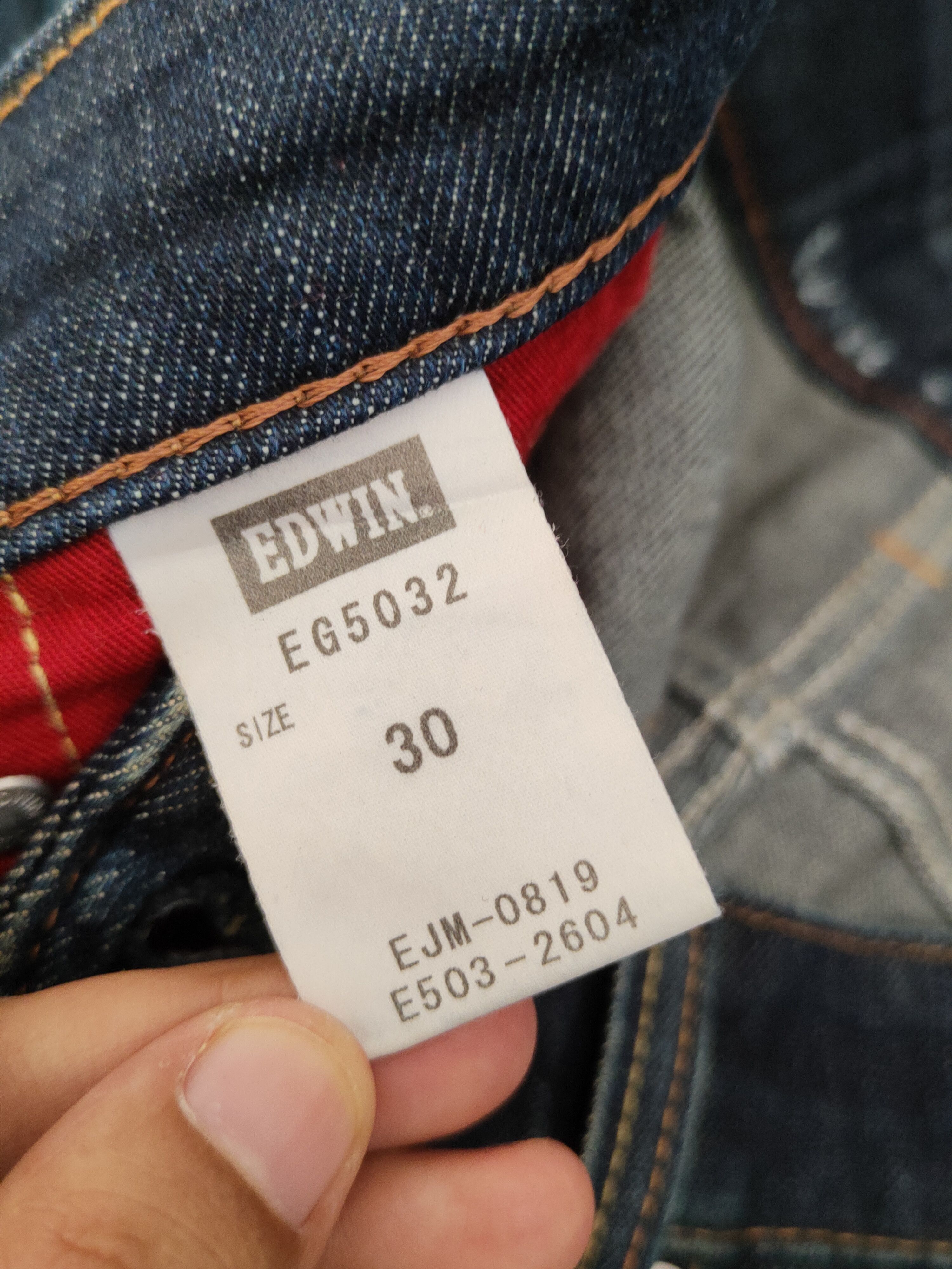 Edwin Edwin Dark Blue Distressed Ripped denim Jeans #W1400 Size US 31 - 15 Thumbnail